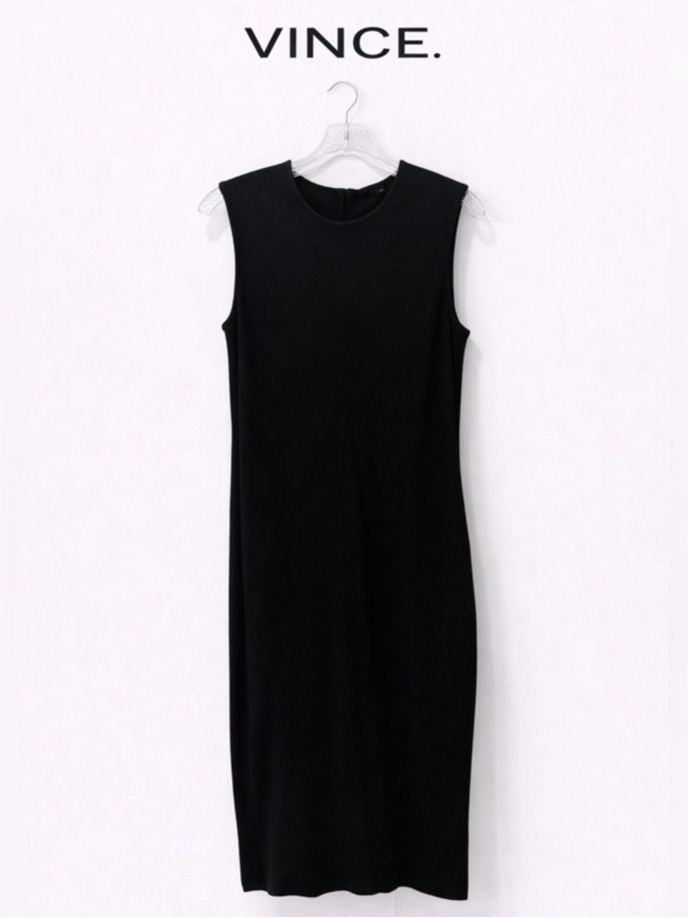 Vince Black Sleeveless Sheath Dress